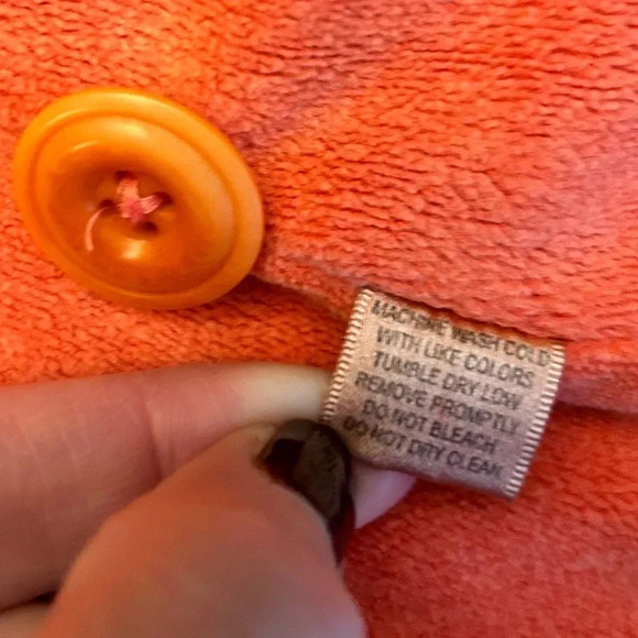 Vintage 90s Oversized Corduroy Jacket Coral/Salmon Colorful Boho Y2K Lagenlook - Picture 7 of 8